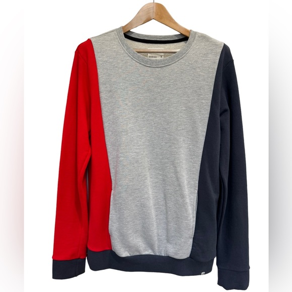 Sovereign Code Mens Sweatshirt Fleece Multicolor Colorblock Crew Pockets Sz XL - Picture 2 of 6